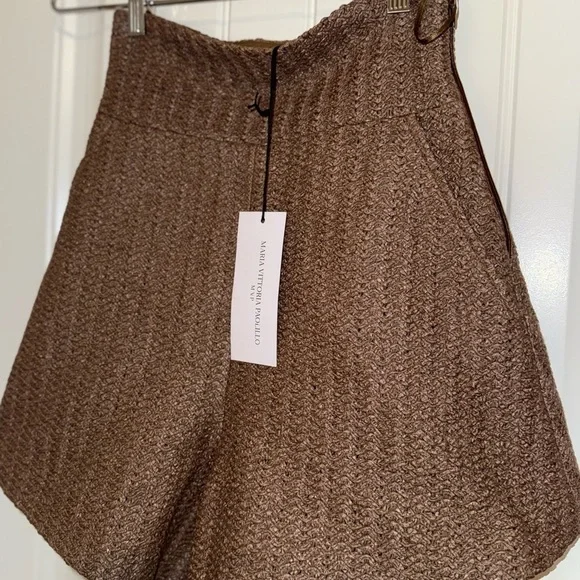 High Waist Brown Flared Shorts - Picture 9 of 10